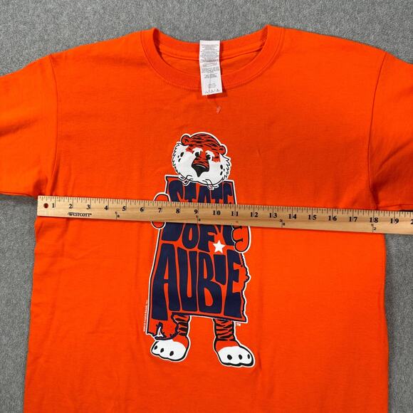 Auburn Tigers State of Aubie Short Sleeve Tee Shirt Youth Large Crew Neck Orange - Picture 6 of 7
